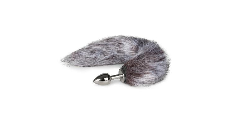 EasyToys Fox tail plug (ET152SIL), strieborná-šedá