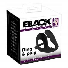 BLACK VELVETS Ring & plug - silicone (518204), čierna