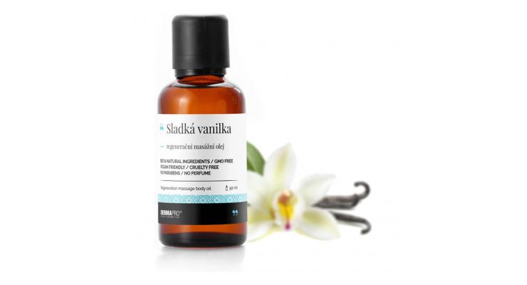 DERMAPROSladká vanilka, regenerační masážní olej, 50 ml