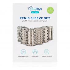 EasyToys Men Only Penis Sleeve Set (ET802BLK), hnedá-transparentná